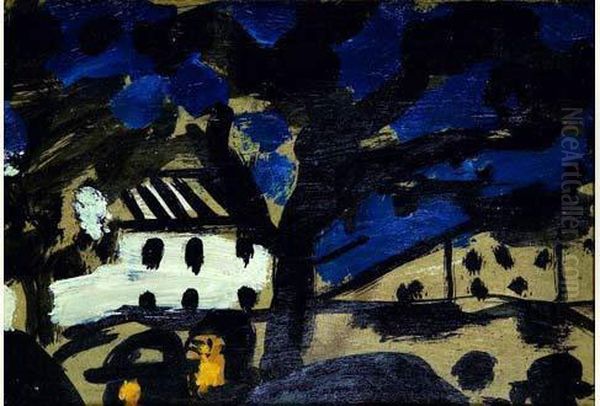 Maison Et Arbre Oil Painting by Auguste Chabaud