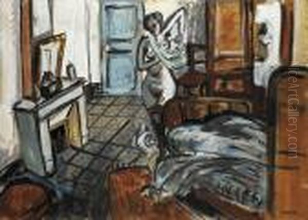 Femme Nue Dans Une Chambre Oil Painting by Auguste Chabaud