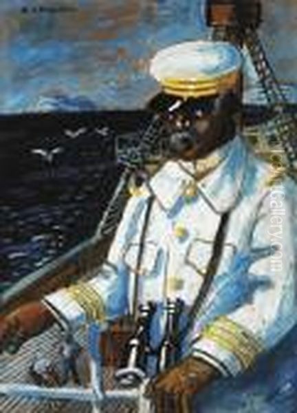 Le Commandant Sur Passerelle Oil Painting by Auguste Chabaud