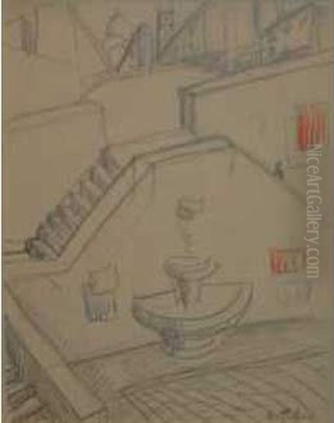 La Fontaine Oil Painting by Auguste Chabaud