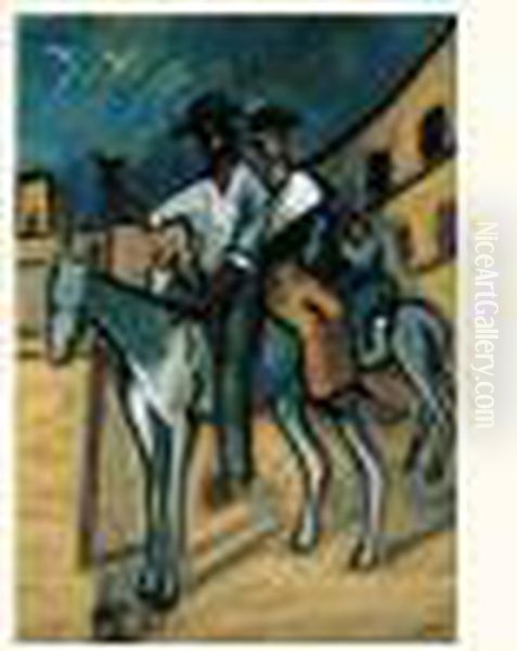 Camarguais Et Arlesiennes Dans Les Arenes, Circa 1909-1910 Oil Painting by Auguste Chabaud