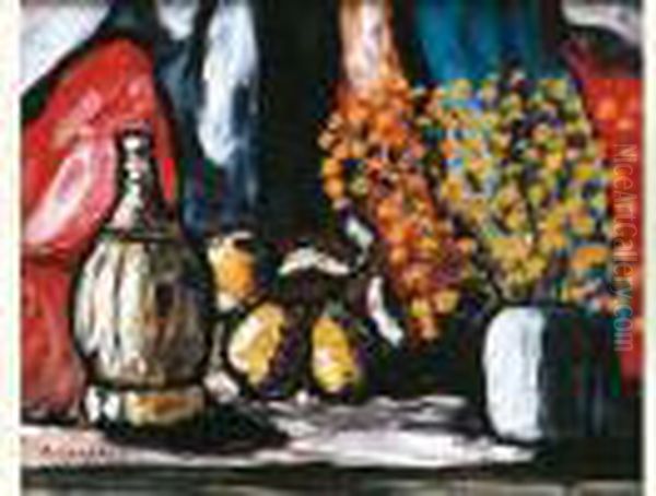 Nature Morte Au Mimosa Oil Painting by Auguste Chabaud