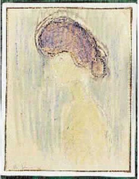 Tete De Femme En Cheveux Oil Painting by Auguste Chabaud