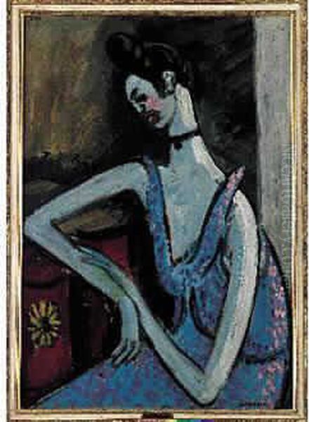 Femme Accoudee Oil Painting by Auguste Chabaud