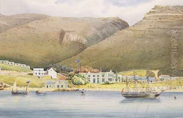 The Admiral House Simons Town Cape of Good Hope Oil Painting by Lt. Humphrey John Julian