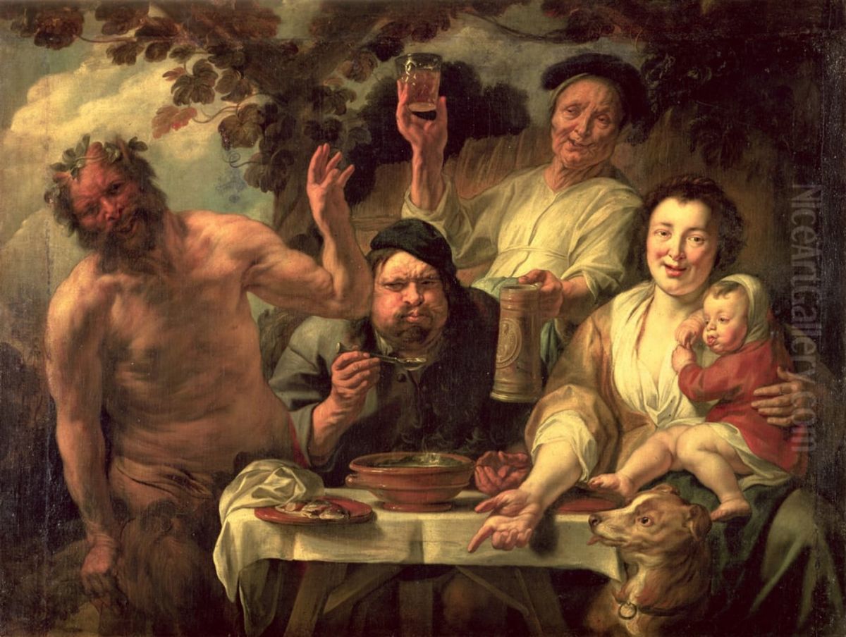 The Satyr and the Peasant Oil Painting by Jacob Jordaens