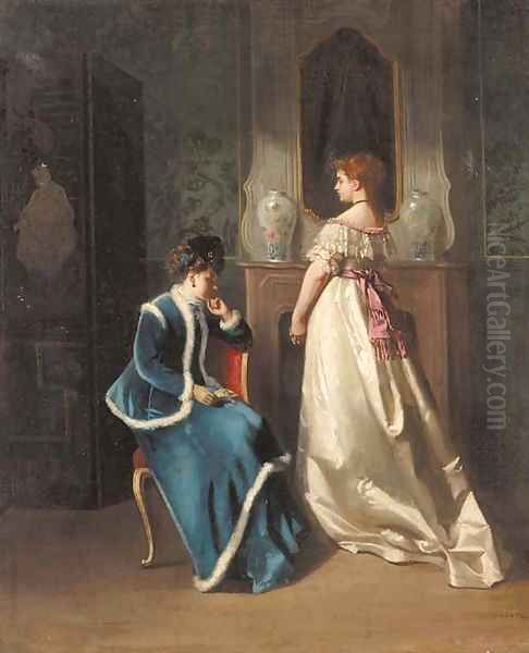 The Visitor Oil Painting by Jacquet Gustave