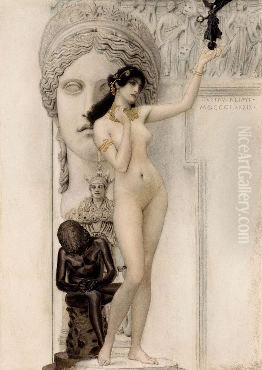 Allegory of Sculpture Oil Painting by Gustav Klimt