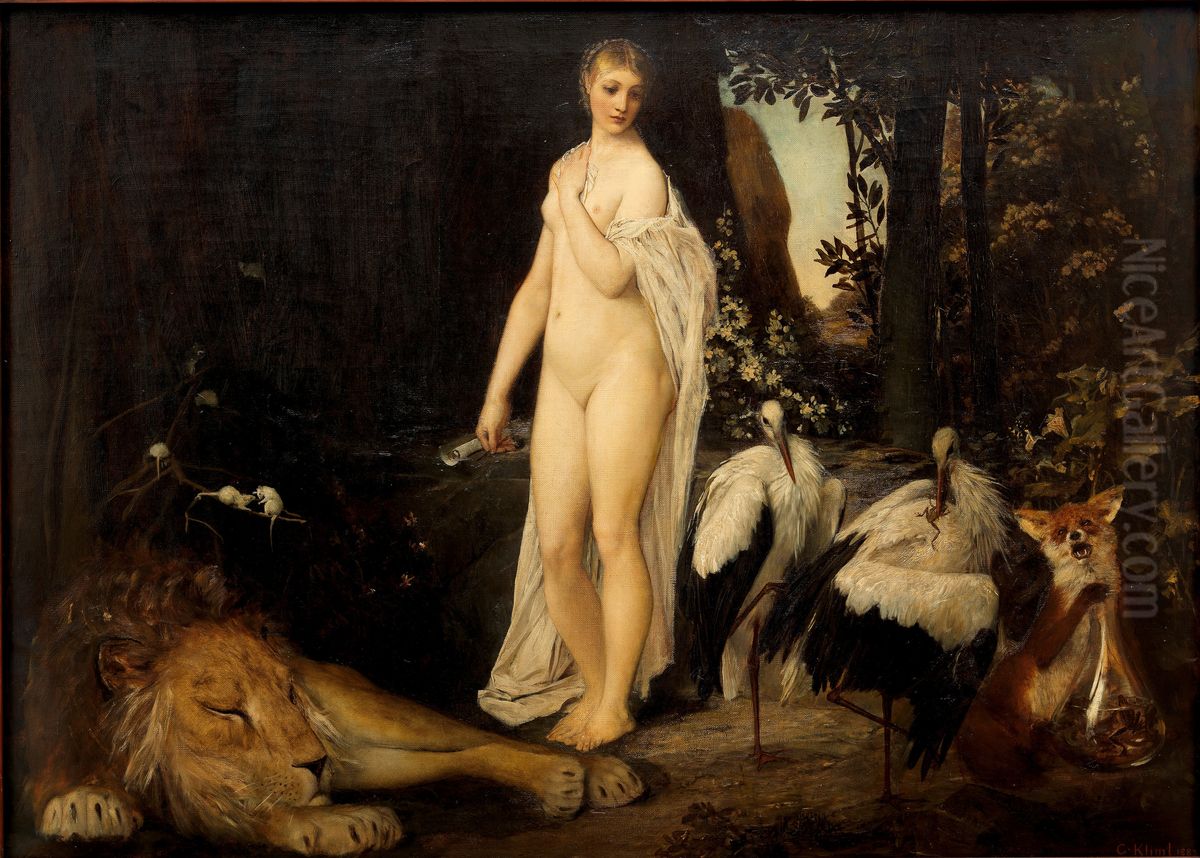 Fable Oil Painting by Gustav Klimt