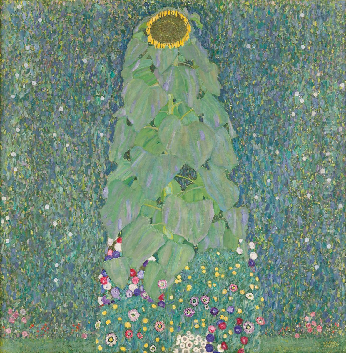 Sunflower Oil Painting by Gustav Klimt