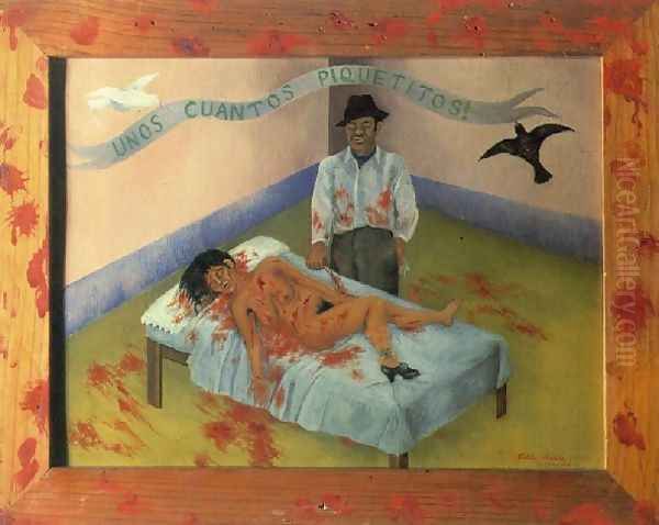 A Few Small Nips Oil Painting by Frida Kahlo