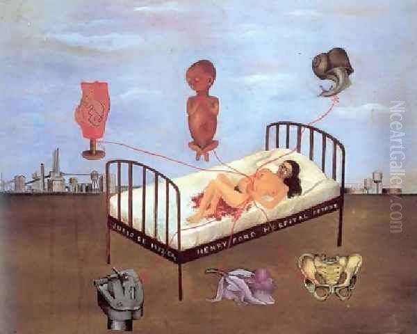 Ford Hospital Oil Painting by Frida Kahlo