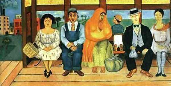 El Autobus Oil Painting by Frida Kahlo