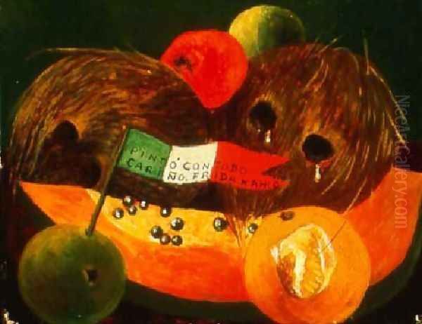 Weeping Coconuts Oil Painting by Frida Kahlo