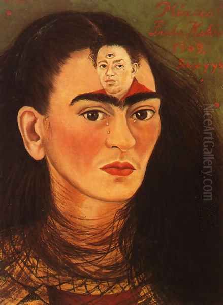 Diego And I 1949 Oil Painting by Frida Kahlo