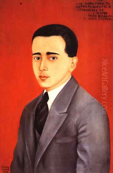 Portrait Of Alejandro Comez Arias 1928 Oil Painting by Frida Kahlo