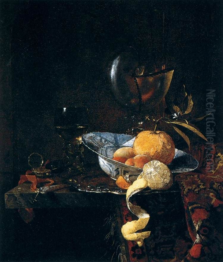 Still-Life with Porcelain and a Nautilus Cup Oil Painting by Willem Kalf