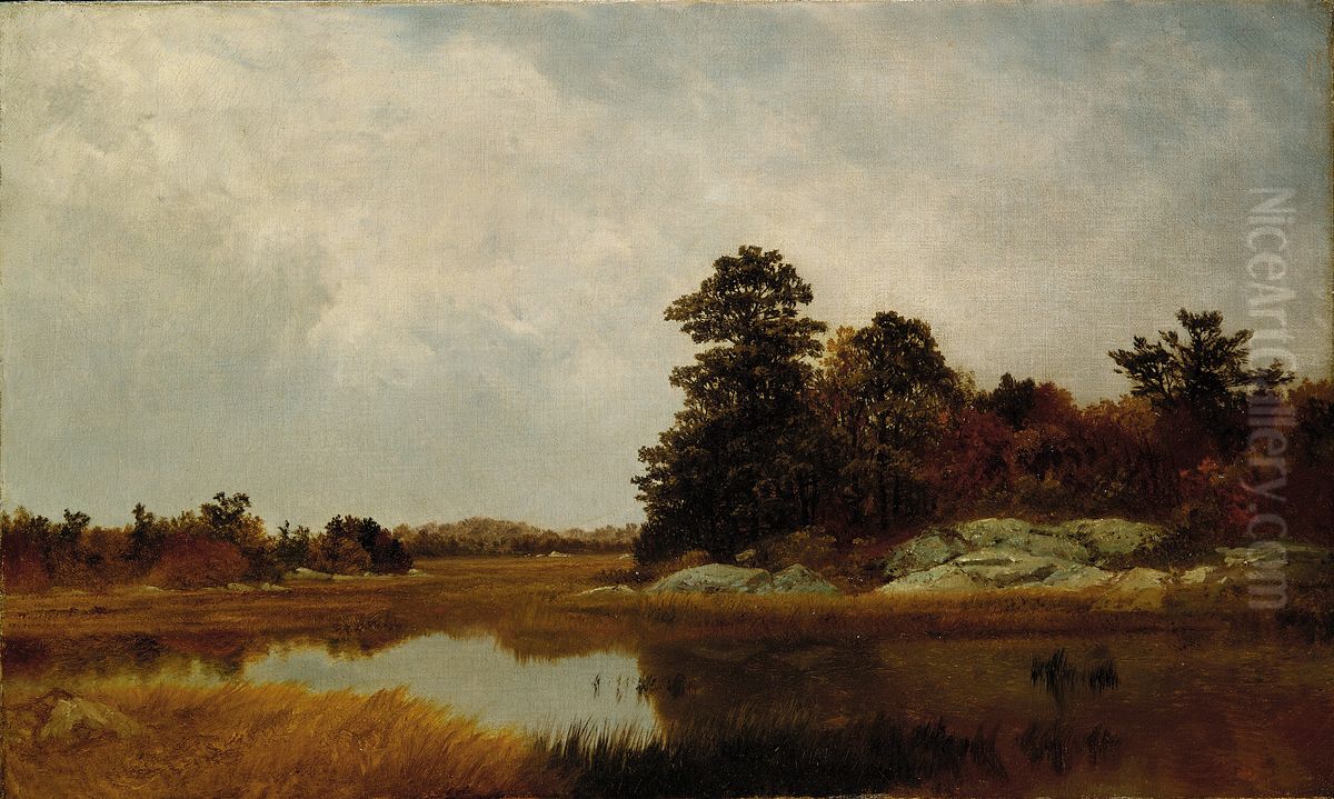 October In The Marshes Oil Painting by John Frederick Kensett