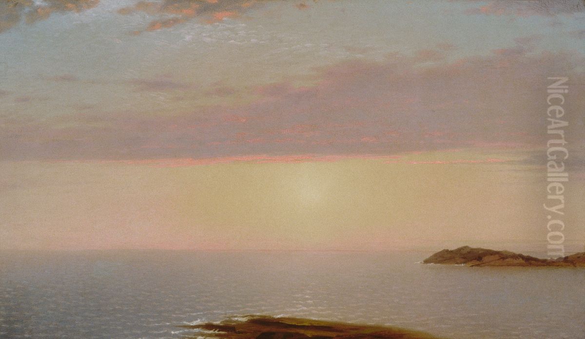 Sunset Oil Painting by John Frederick Kensett