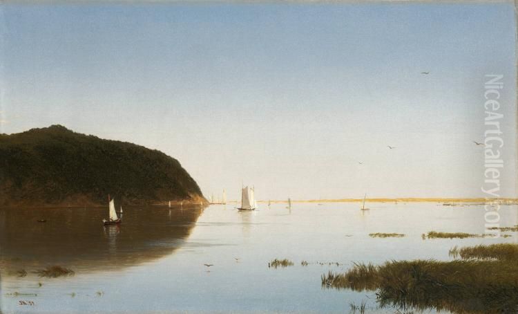 Shrewsbury River, New Jersey Oil Painting by John Frederick Kensett