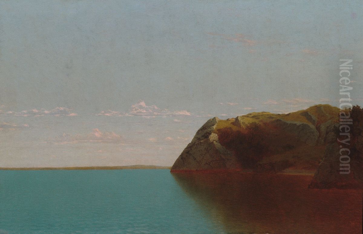 Newport Rocks Oil Painting by John Frederick Kensett