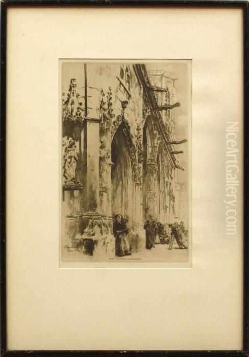 Saint Germain-l'auxerrois, 
Paris Oil Painting by Edgar Chahine