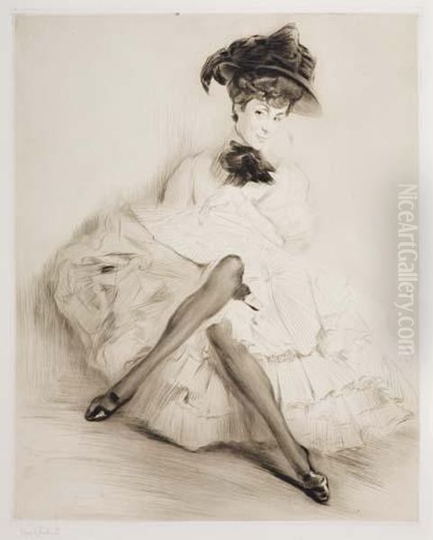 Three Drypoints.
Campement De Chiffonniers Oil Painting by Edgar Chahine