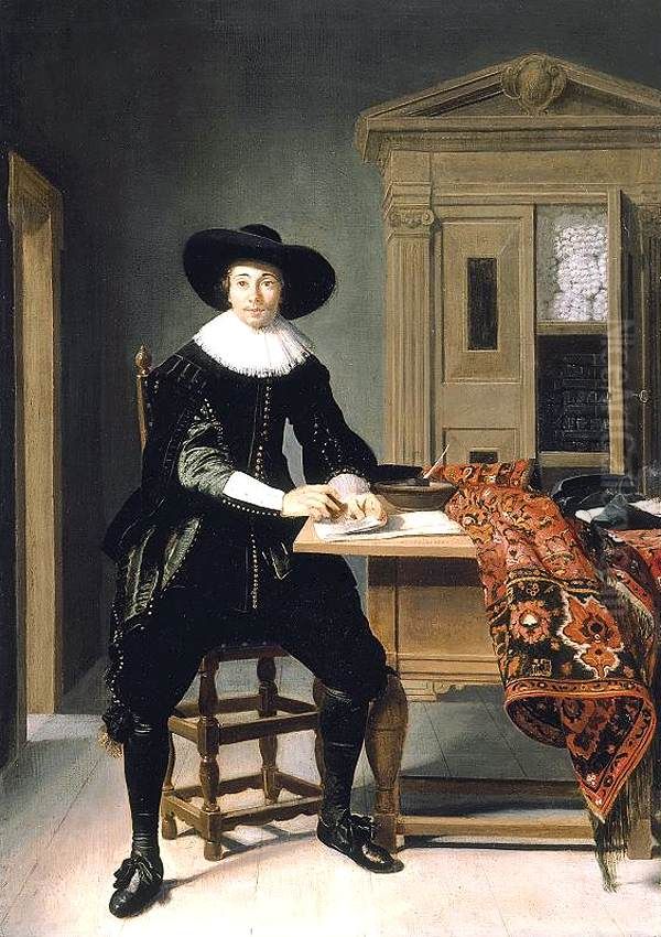 Portrait of a gentleman Oil Painting by Thomas De Keyser