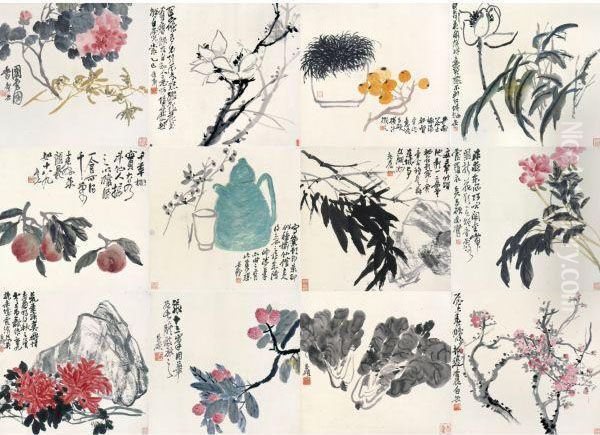 Flowers Oil Painting by Wu Changshuo