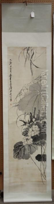 Lotus Oil Painting by Wu Changshuo