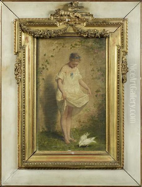 La Jeune Fille Aux Colombes
Sur Sa Toile Et Son Chassis D'origine Oil Painting by Charles Josua Chaplin