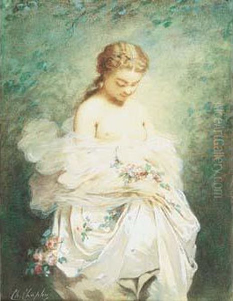  Jeune Fille  Oil Painting by Charles Josua Chaplin