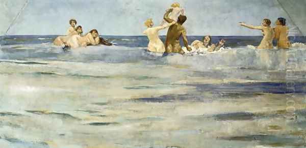 Triton and the Naiads, c.1883-85 Oil Painting by Max Klinger