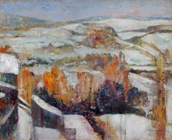 Paysage Enneige Oil Painting by Victor Charreton