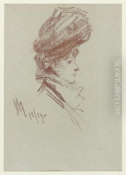 Elegante Au Chapeau Oil Painting by Jules Cheret