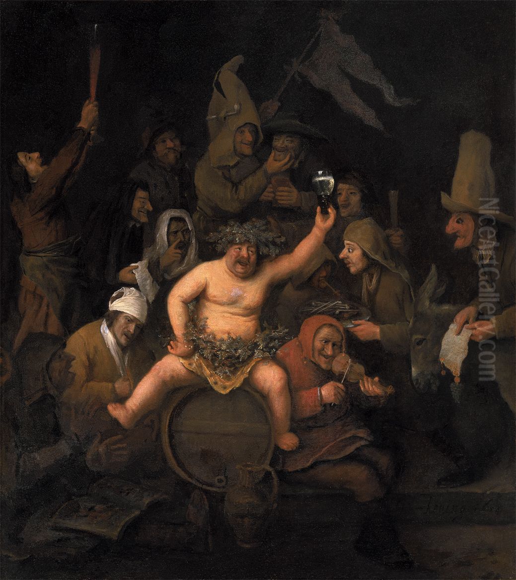 The Feast of Bacchus Oil Painting by Philips Koninck
