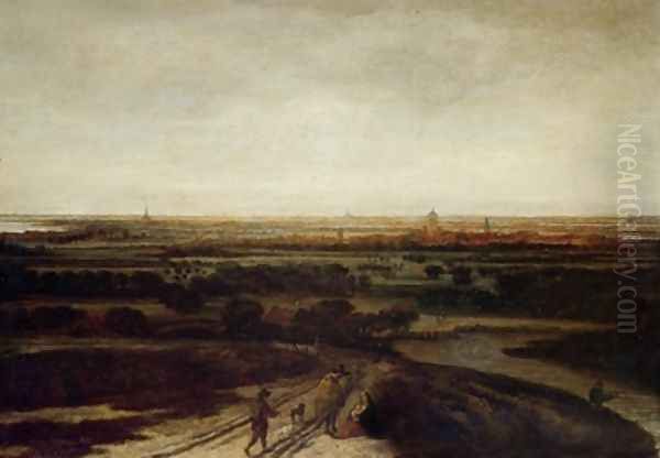 A Dutch Landscape Oil Painting by Philips Koninck