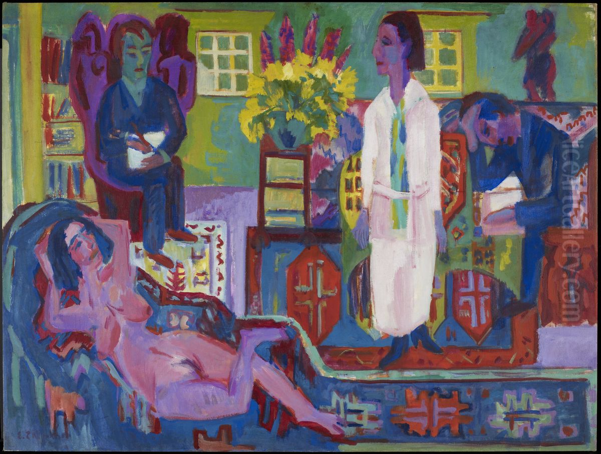 Modern Bohemia Oil Painting by Ernst Ludwig Kirchner