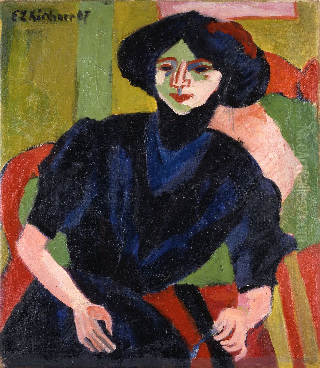 Portrait of a Woman Oil Painting by Ernst Ludwig Kirchner
