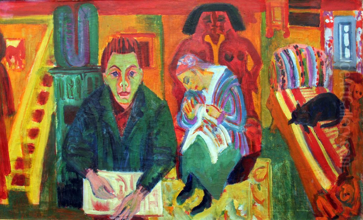 The Living Room Oil Painting by Ernst Ludwig Kirchner