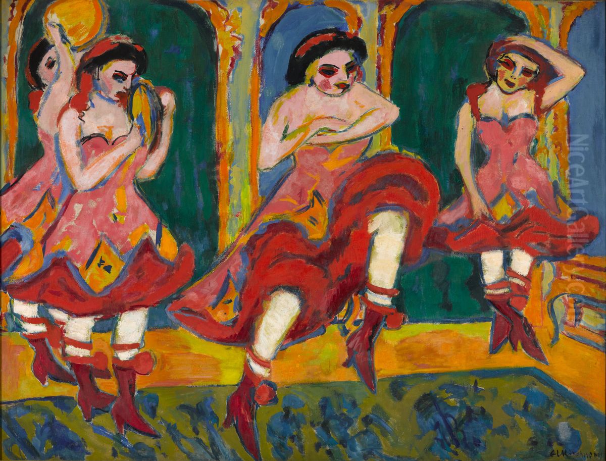 Czardas Dancers Oil Painting by Ernst Ludwig Kirchner
