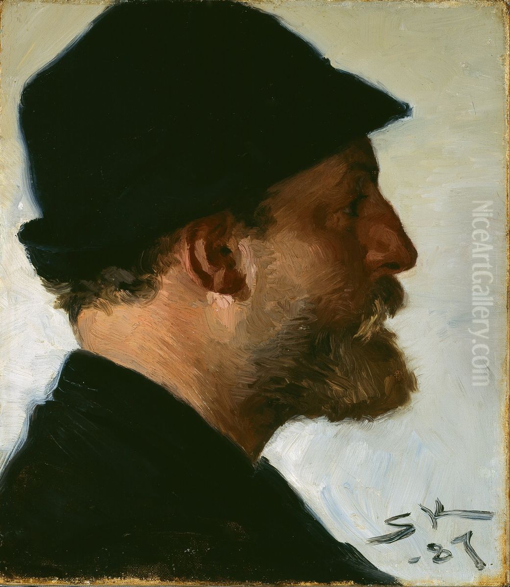 Viggo Johansen Oil Painting by Peder Severin Kroyer