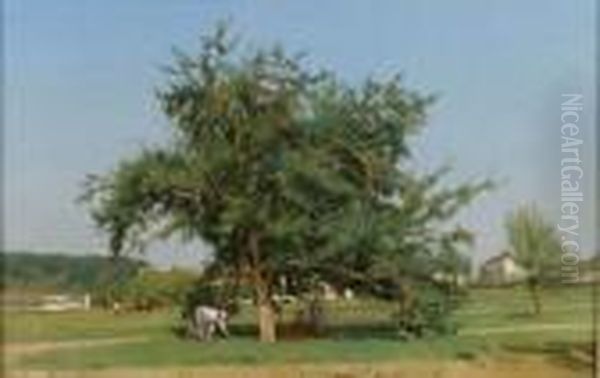 Le Ramassage Des Pommes
 Toile Oil Painting by Antoine Chintreuil