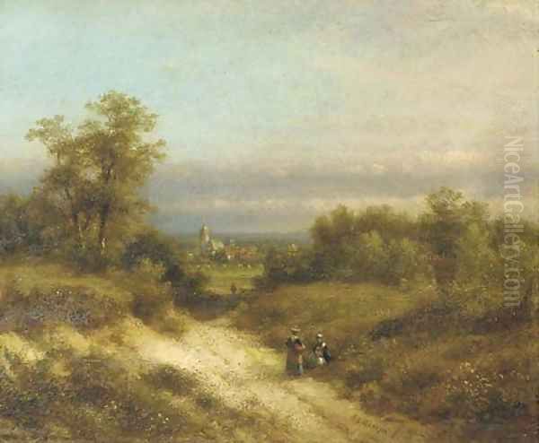 A valley in summer Oil Painting by Lodewijk Johannes Kleijn