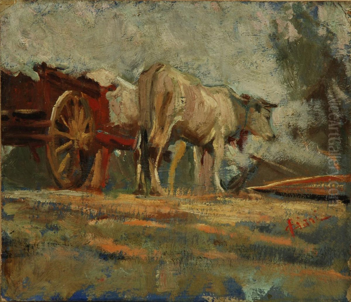 Carro Con Buoi Oil Painting by Cesare Ciani