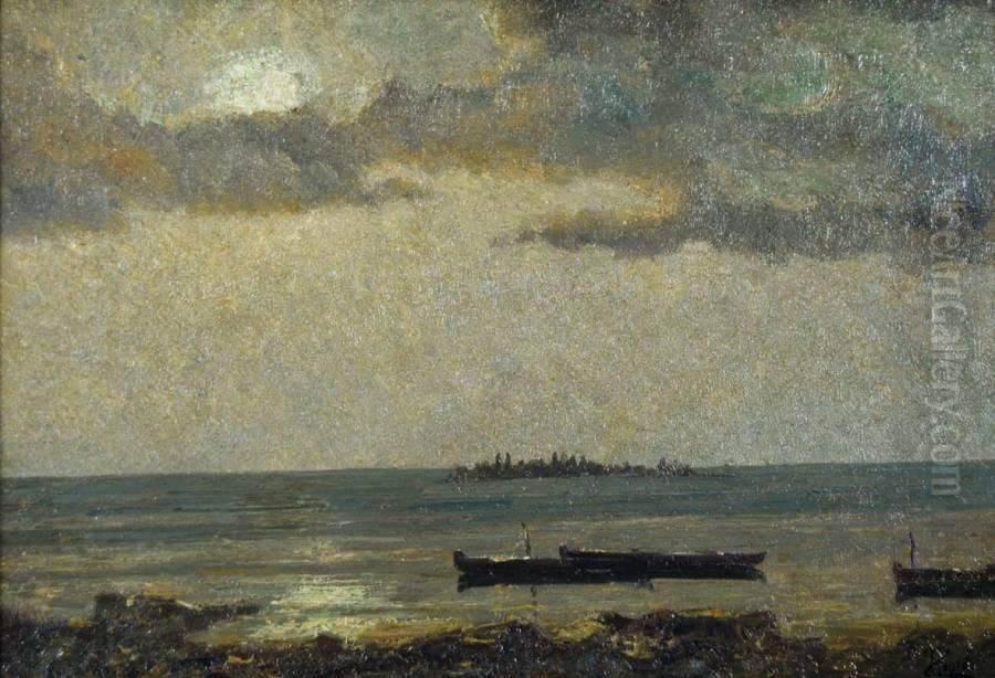 Marina Oil Painting by Beppe Ciardi