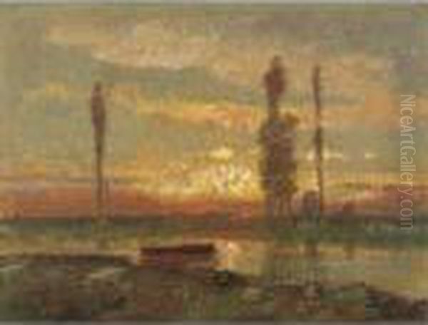 Paesaggio Al Tramonto Oil Painting by Beppe Ciardi