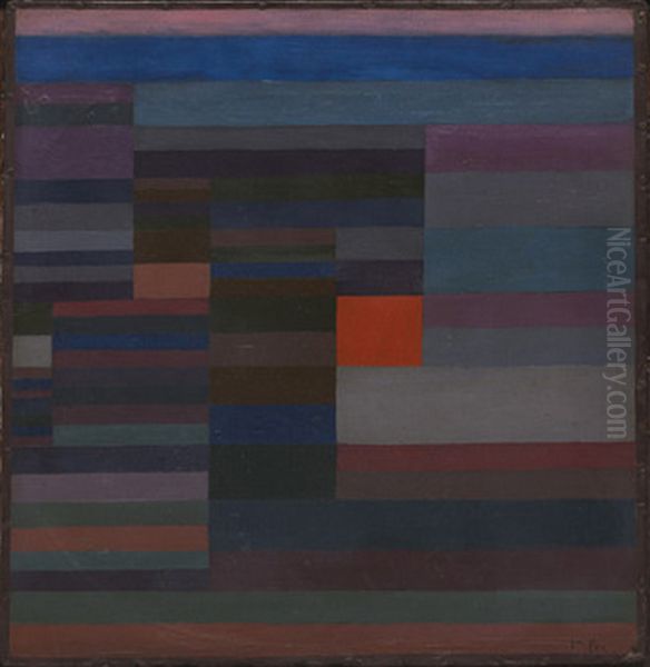 Fire in the Evening Oil Painting by Paul Klee