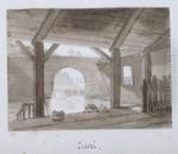 Le Lavoir Oil Painting by Eugene Ciceri