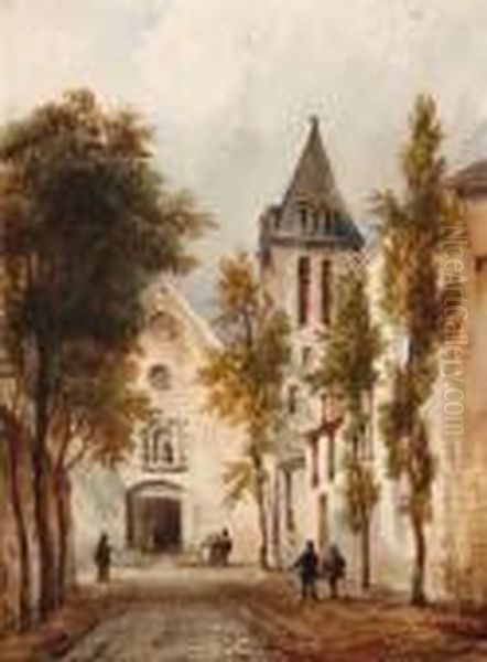 Le Chemin Vers L'eglise Oil Painting by Eugene Ciceri